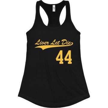 Liver Let Softball Team Junior Fit Bella Sheer Longer Length Rib Racerback Tank Top