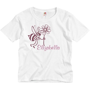 Personalized Name Tee Youth Bella Girl Sheer 2-in-1 Baby Jersey Tee
