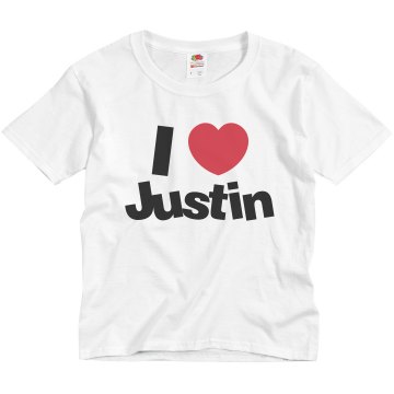 I Love Justin Youth Bella Girl Sheer 2-in-1 Baby Jersey Tee