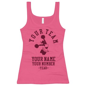 Your Team Cheer Junior Fit Bella Sheer Longer Length Rib Tank Top