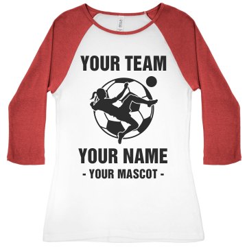 Your Team Soccer Junior Fit Bella Slit V-Neck Tee