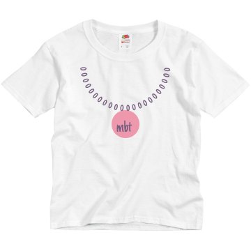 Initial Necklace Tee Youth Basic Gildan Heavy Cotton Crew Neck Tee