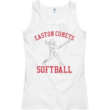 Comets Softball Tee Junior Fit Bella 1x1 Rib Cap Sleeve Raglan Tee
