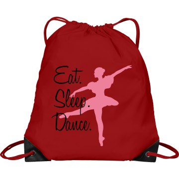Eat Sleep Dance Bag Port & Company Drawstring Cinch Bag