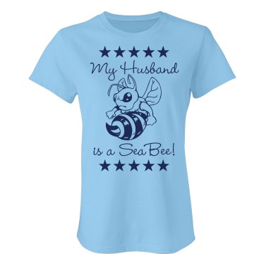 My Husband is a SeaBee! Junior Fit Bella Sheer Longer Length Rib Tee