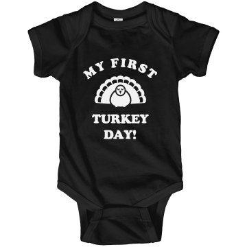 First Thanksgiving Turkey Infant Rabbit Skins Lap Shoulder Creeper