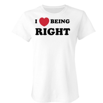 I Heart Being Right Junior Fit Bella Sheer Longer Length Rib Tee