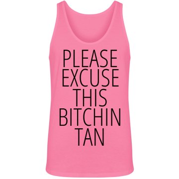 Sun Excuse My  Tan Junior Fit Bella Double V Sheer Jersey Tee