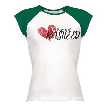 Property of Rasheed Junior Fit Bella 1x1 Rib Cap Sleeve Raglan Tee
