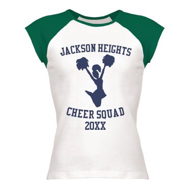 Cheer Squad Junior Fit Bella 1x1 Rib Cap Sleeve Raglan Tee