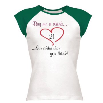 Buy Me A Drink Junior Fit Bella 1x1 Rib Ringer Tee
