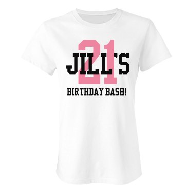 Jill's 21st Birthday Junior Fit Bella Double V Sheer Jersey Tee