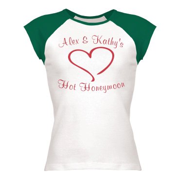 Hot Honeymoon Junior Fit Bella 1x1 Rib Cap Sleeve Raglan Tee