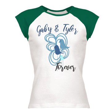 Gaby & Tyler Junior Fit Bella 1x1 Rib Cap Sleeve Raglan Tee