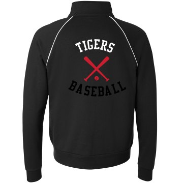 Tigers Baseball w/ Back Unisex Canvas Fleece Full Zip Track Jacket