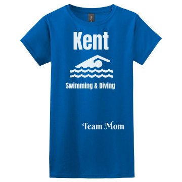 Kent Swimming Team Mom Misses Relaxed Fit Gildan Heavy Cotton Tee