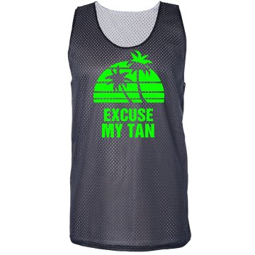 Excuse My Tan Pinnie Badger Sport Mesh Reversible Tank