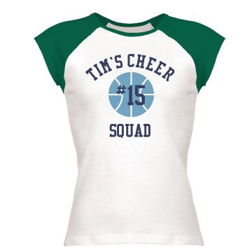 Tim's Cheer Squad Junior Fit Bella 1x1 Rib Cap Sleeve Raglan Tee