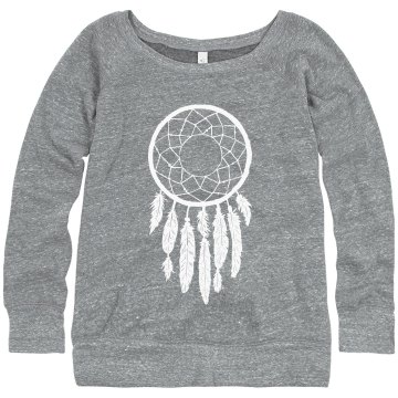 Dreamcatcher Junior Fit Bella Triblend Slouchy Wideneck Sweatshirt