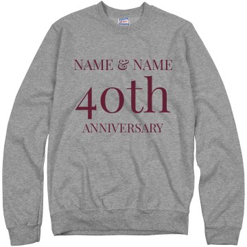 40th Wedding Anniversary Junior Fit Bella Sheer Longer Length Rib Tee