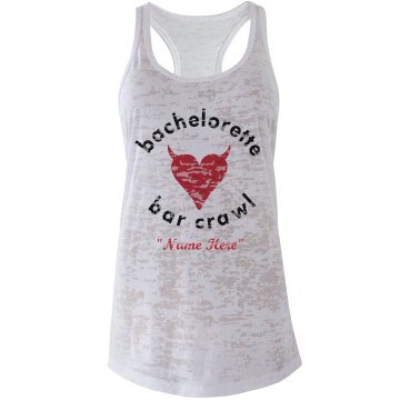 Bachelorette Bar Crawl Junior Fit Bella Sheer Longer Length Rib Tee