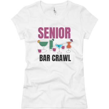 Senior Bar Crawl Drinks Junior Fit Basic Bella Favorite Tee