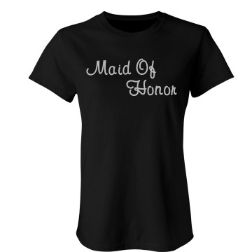 Maid Of Honor Rhinestone Junior Fit Bella Sheer Longer Length Rib Tee