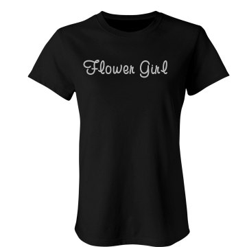 Flower Girl Rhinestone Junior Fit Bella Sheer Longer Length Rib Tee