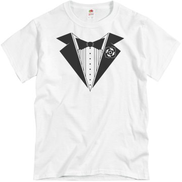 Bachelor Tux Tee w/ Back Unisex Basic Gildan Heavy Cotton Crew Neck Tee