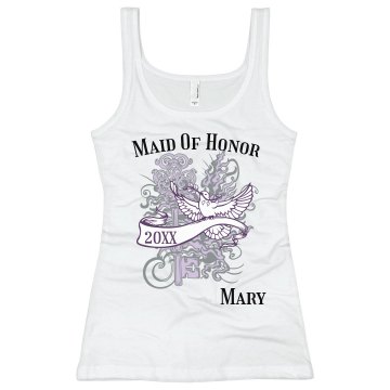 Maid Of Honor Dove Junior Fit Bella Sheer Longer Length Rib Tank Top