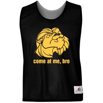 Lion Mascot Come At Me Badger Sport Lacrosse Reversible Practice Pinnie