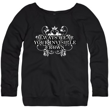 Invisible Crown  Junior Fit Bella Triblend Slouchy Wideneck Sweatshirt