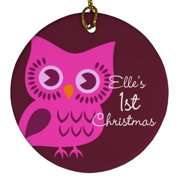 1st Christmas Ornament Porcelain Circle Ornament