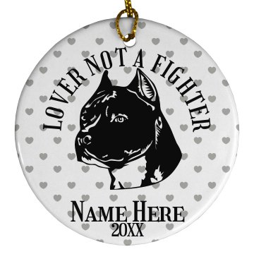 Dog Ornament Porcelain Circle Ornament