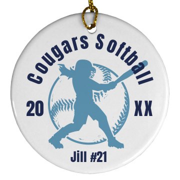 Softball Ornament Plastic Ball Ornament