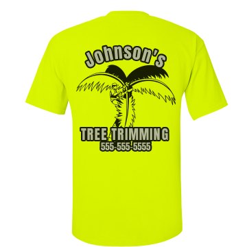 Tree Trimming Neon Green Unisex American Apparel Neon Crew Neck Tee
