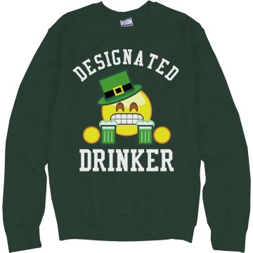 Designated Drinker Junior Fit Bella Long Sleeve Crewneck Jersey Tee