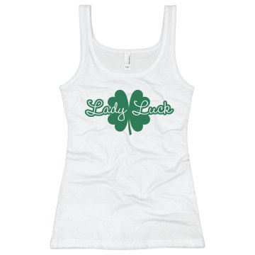 St. Patrick's Lady Luck Junior Fit Bella Sheer Longer Length Rib Tank Top