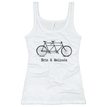 Bicycle Built for Two Bella White Basic Junior Fit Camisole