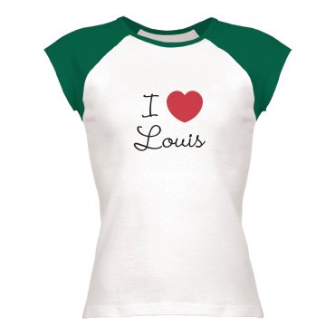 I Heart Louis Junior Fit Bella 1x1 Rib V-Neck Tee