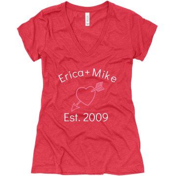 Erica + Mike Junior Fit Bella 1x1 Rib V-Neck Tee
