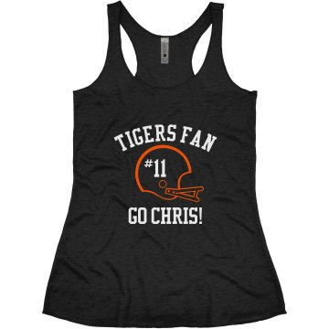 Tigers Football Fan Junior Fit Bella 1x1 Rib V-Neck Tee