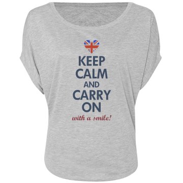 Keep Calm Princess Kate Misses Bella Flowy Draped Sleeve Dolman