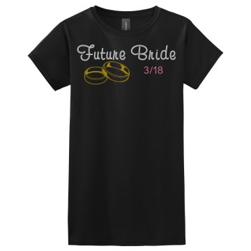 Future Bride Rhinestone Misses Relaxed Fit Gildan Ultra Cotton Tee