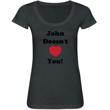 John Don't Heart You Junior Fit Bella Sheer Longer Length Scoopneck Tee