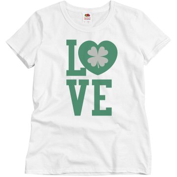 Love St. Patty's Day Misses Relaxed Fit Basic Gildan Ultra Cotton Tee