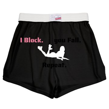 Block. Fall. Repeat.  Junior Fit Soffe Cheer Shorts