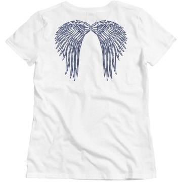 Angel Wings T-shirt Misses Relaxed Fit Basic Gildan Heavy Cotton Tee