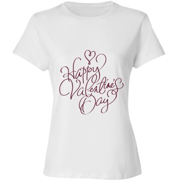 Happy Valentine's Day Misses Relaxed Fit Bella Missy Long Sleeve Tee