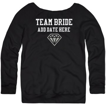 Team Bride French Terry Junior Fit Bella Fleece Raglan Zip Hoodie